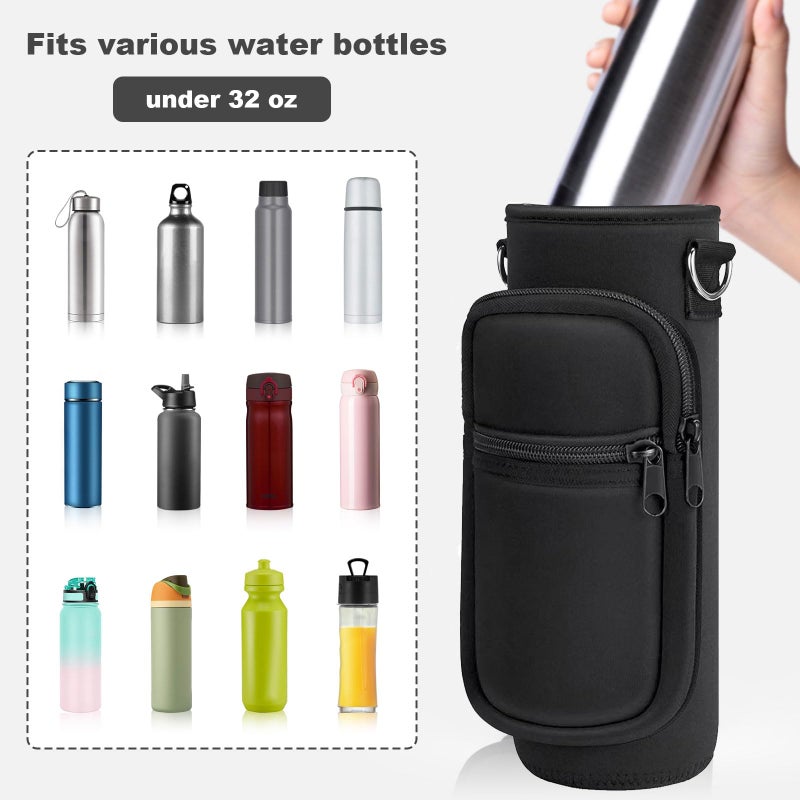 Doacpcr Water Bottle Carrier Bag  25oz 32oz Crossbody Water Bottle Holder with Adjustable Shoulder Strap  Sling Bag Sleeve Pouch Holder with Phone Pocket and Small Pocket for Walking Hiking Camping Gym - Image 3